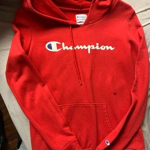 RED CHAMPION HOODIE